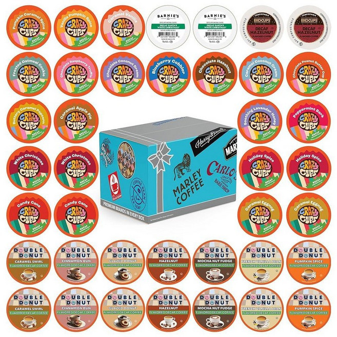Crazy Cups 향 첨가 디카페인 캡슐 커피 버라이어티 팩 커피의 훌륭한 믹스 모든 Keurig K 메이커와 호환 40개입 벌크 팩130032, Crazy Cups 향 첨가 디카페인 캡슐 커피 버라이, 1