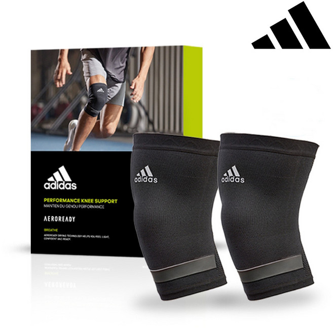 아디다스 컴플리션 무릎 보호대 세트 니슬리브 배구 댄스 축구 작업용 농구 운동 여자 남자, 1개, L, 블랙