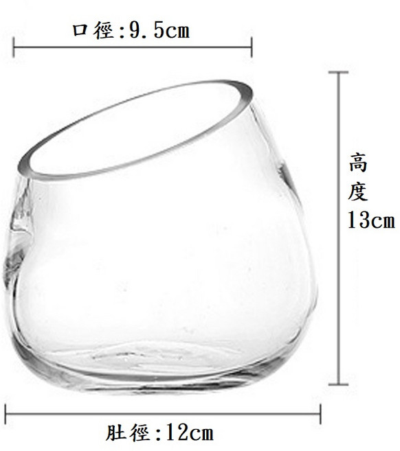 L-one 斜口 苔蘚生態瓶 diy 玻璃花器 園藝裝飾 水培植物 魚缸, 小號