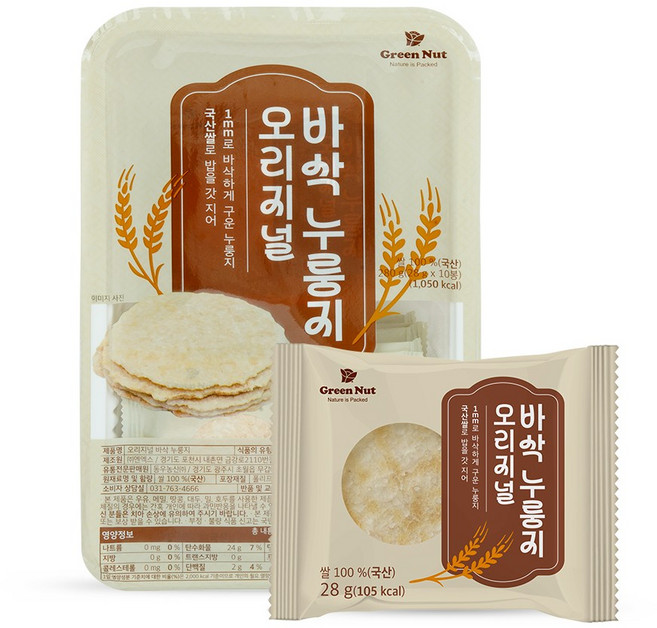 100% 국산 오리지널 바삭 누룽지, 1개, 280g