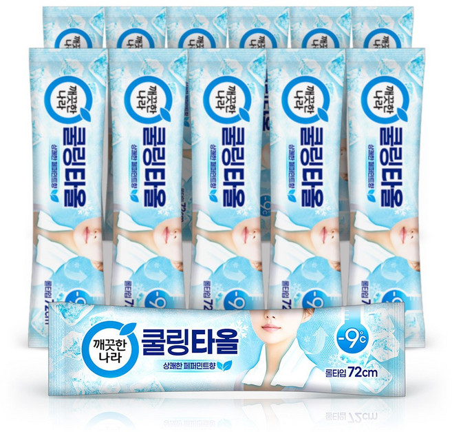 깨끗한나라 페퍼민트 쿨링타올(초대형1장) 휴대용12개