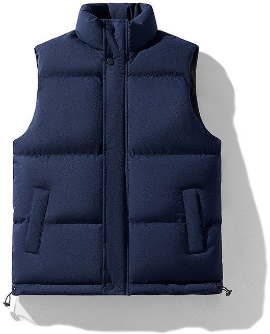 가벼운 보온 스탠드칼라 베스트 남녀공용 두꺼운 패딩 조끼 부풀지 않는 데일리 심플 잘 어울리는