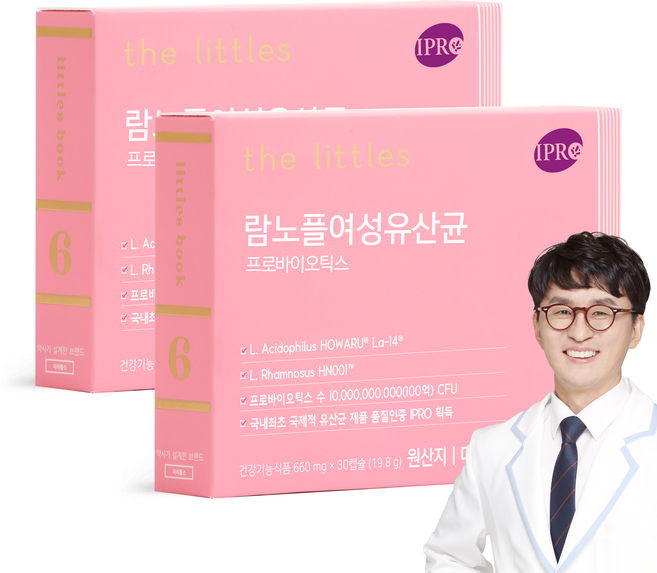 더리틀스 람노플여성유산균 람노서스 애시도필루스 CFU 100억 유산균 30캡슐 2개월분, 30정, 2개
