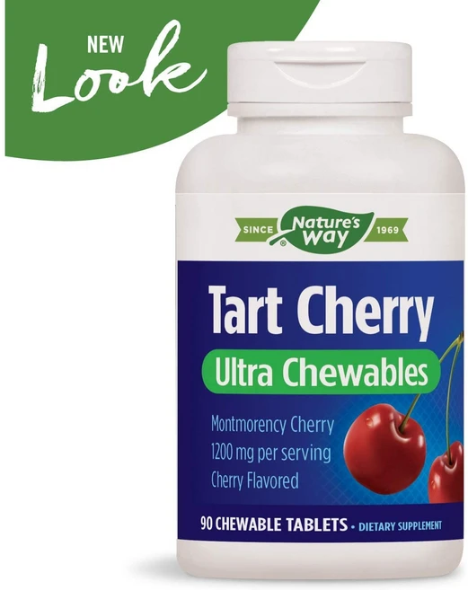 Nature's Way 츄어블 몽모랑시 타트 체리 알약 1200mg 90정 1병, 90캡슐 - 쿠팡