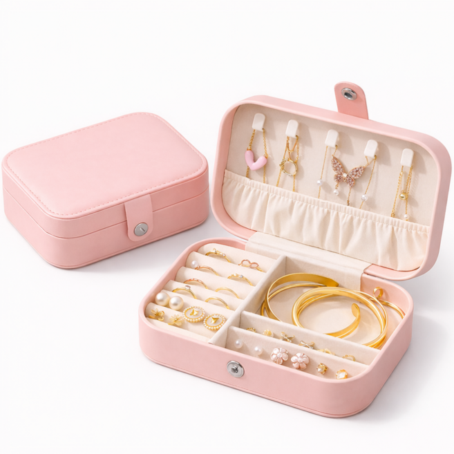 럽쥬 2단 분리수납 생활방수 쥬얼리 악세사리 보관함