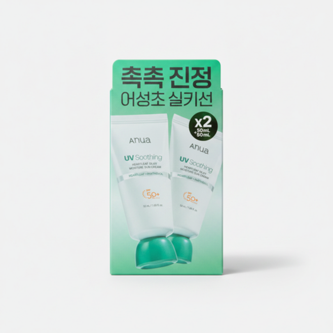 아누아 어성초 실키 모이스처 선크림 50ml 더블 기획, 1개, 100ml