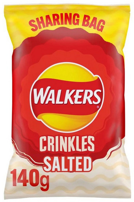 영국 워커스 Walkers Crinkles Salted 크링클스 심플리 솔티드 크리스프 스낵, 140g, 4개