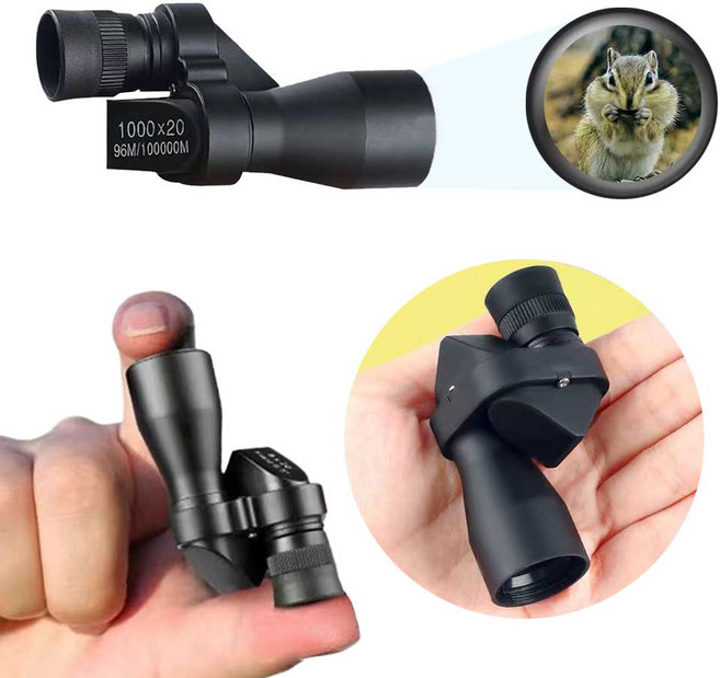 컴팩트 미니 소형 망원경 휴대용 단망경 등산 낚시 캠핑 자연 곤충 조류 관찰 초소형망원경, 컴팩트미니망원경-블랙