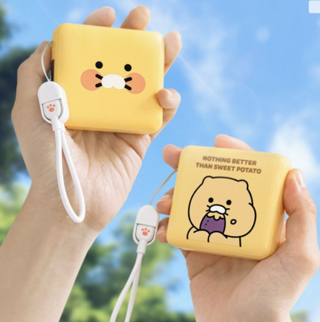 카카오프렌즈 춘식이 고속충전 미니 보조배터리 10000mAH, 고구마