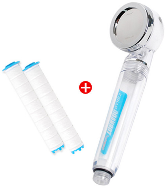 샤워플러스 간편 연수기 서프라이즈 샤워기 클리어 SF300 + 녹물제거 정수필터 2p, 1개