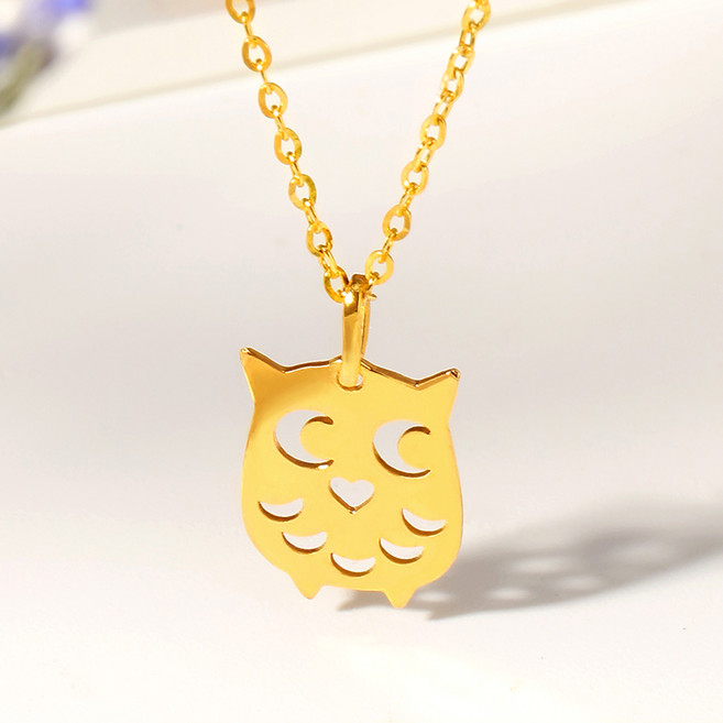 [골드팡] 24k 순금 행운부엉이 목걸이 여성용 데일리 깔끔 포인트 민자 장미꽃 행운템 수능 응원 여자친구 생일 럭셔리 소원부적 부모님 엄마 효도 선물 추천