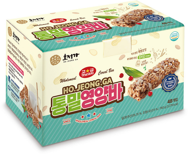 호정가 통밀영양바 (48개입) / 개별포장 영양간식 대용량 시리얼바, 1개