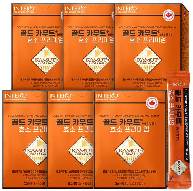 인테로 골드 카무트 효소 프리미엄, 6박스, 90g