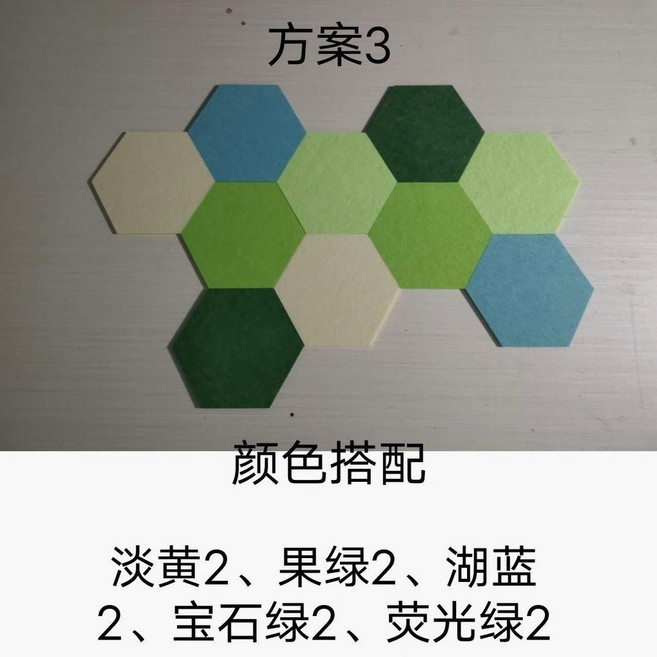 good 六邊形毛氈牆貼軟木板照片牆作品展示板室內辦公室裝飾留言板, 方案3 10片裝, 1個