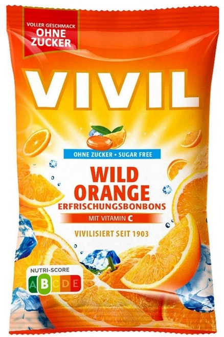 비빌 무설탕 캔디 와일드 오렌지 120g, 1개