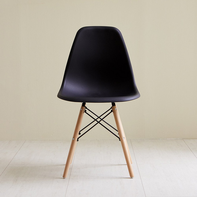 베스트리빙 에펠 인테리어 미드센츄리 카페 식탁 원목 스틸 의자 1+1 개 /6colors, 2개, 원목/블랙