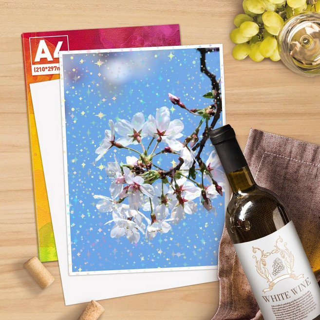 홀로그램 손코팅지 a4 탑로더 꾸미기 사진 포카 슬리브, 빛나는유리10매