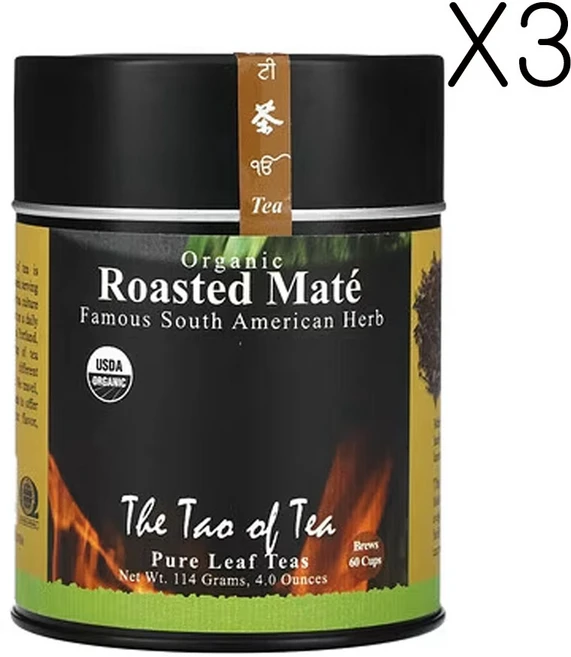 더 타오 오브 티 유기농 볶은 마테 114g(4oz), 114g, 3개, 60개입 - 쿠팡