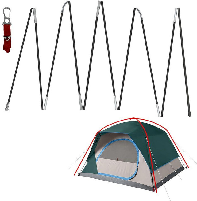 Vekclit Coleman Skydome 4인용 캠핑 텐트용 텐트 폴 교체품 콜맨 액세서리 사전 조립된 교체 292233 8914681114