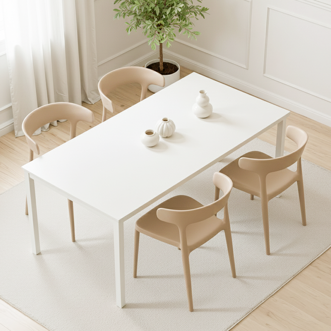 루나글램 인테리어 등받이 식탁 의자 4P, 4개, 베이지