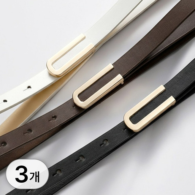라뷰드 3개 세트 여성 베이직 원피스 가죽 벨트 금장 포인트 빅사이즈 슬림 허리띠 데일리 슬랙스 청바지 패션 얇은 스트랩