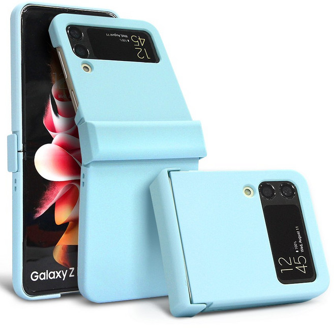 팝핑파스텔 갤럭시Z플립3 5G 풀커버 힌지보호 마카롱컬러 무광 하드 케이스