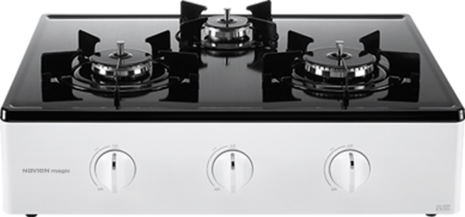 [전국설치가능] 경동나비엔 나비엔매직 3구 가스레인지 GRF-6003 프리스탠딩 가스렌지 화이트 가정용 원룸 오피스텔 펜션 호텔, LNG (도시가스), LNG