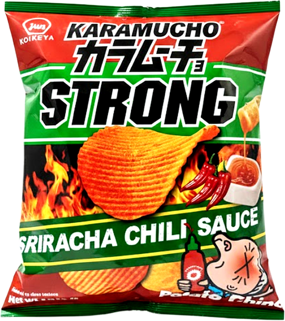 코이케야 카라무쵸 스트롱 스리라차 칠리소스 감자칩 일본 매운맛 과자, 54g, 1개