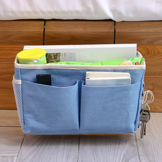 패브릭 벙커바구니 걸이형바구니, 1개, 블루