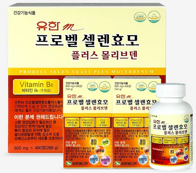 유한m 프로벨 셀렌효모 플러스 몰리브덴 480정 (4개월분), 2개, 240정 - 쿠팡
