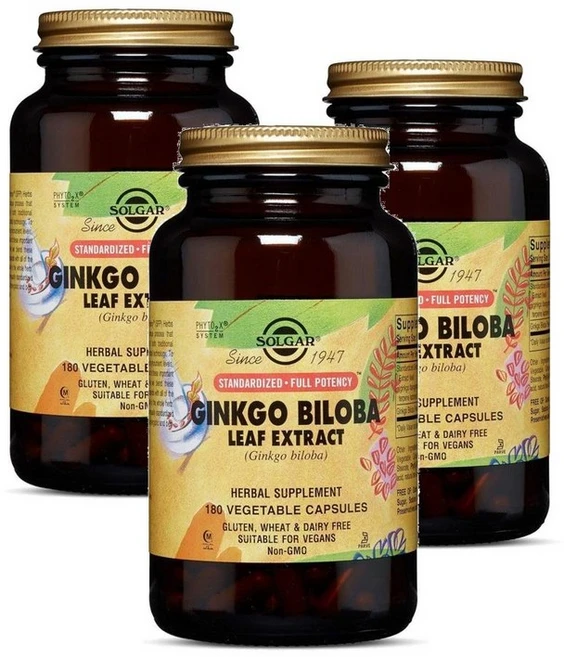 솔가 스탠더다이즈드 풀 포텐시 징코 빌로바 은행나무 잎 추출물, 3팩, 180정 - 쿠팡
