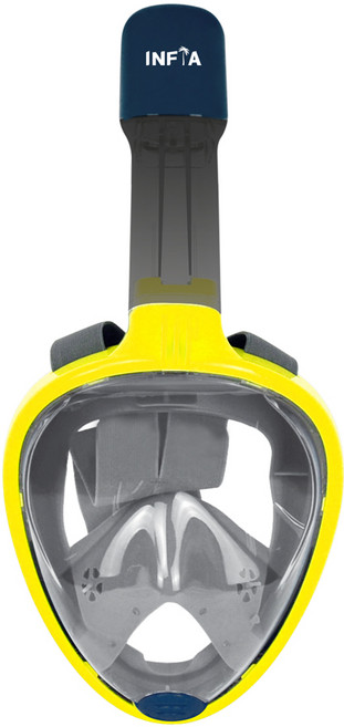 인피아 풀페이스 스노쿨링마스크 스노쿨링 세트, 옐로우네이비