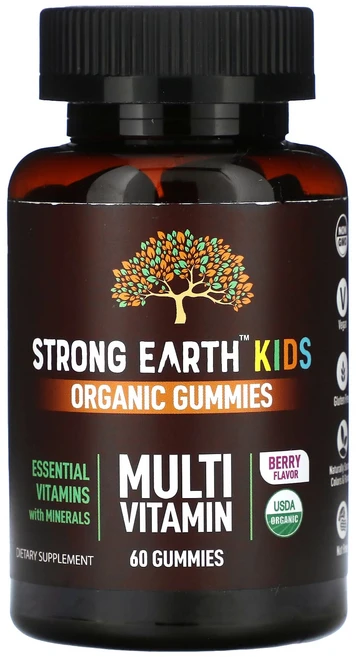 YumVs Strength Earth 어린이용 유기농 구미젤리 종합비타민 베리 맛 구미젤리 60개, YumVsStrengthEarth어린이용유기농구미젤리종, 1개, 60정 - 쿠팡