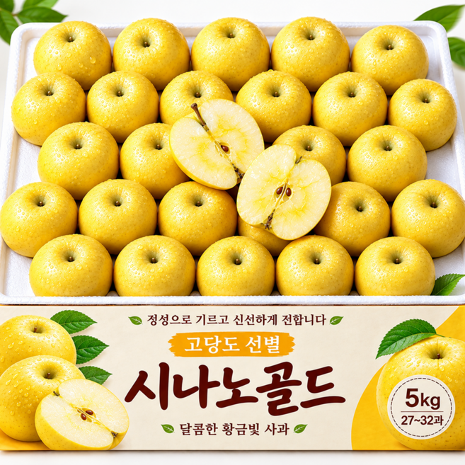 [타임세일특가] 고당도선별 시나노 골드 사과, 1박스, 5kg