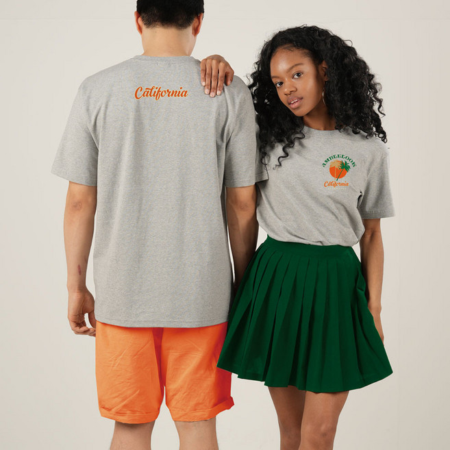 엠블룩 프리미엄 반팔티 붉은노을 남성 여성 빅사이즈 면스판 프린팅 단체 커플룩