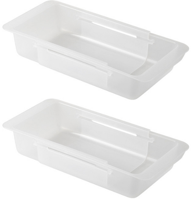 스마트 길이조절 싱크대 서랍정리 트레이 2개, 반투명_소 (2개)