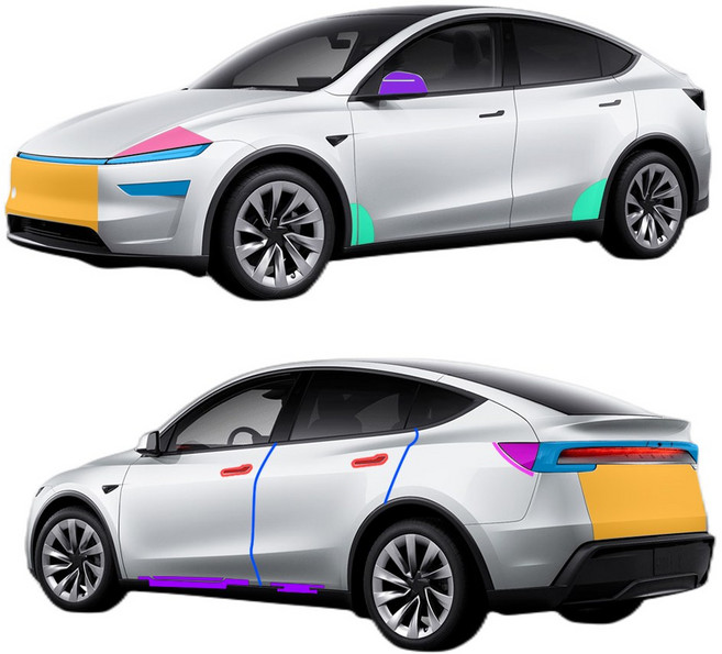 스킨엑스 테슬라 뉴 모델Y 주니퍼 외장필수패키지 A PPF 차량보호필름, 1개