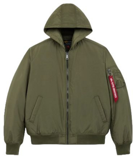 알파인더스트리 ALPHA INDUSTRIES MA-1 후드 옥스포드 플라이트 자켓 OG-107 그린 매장정품 234793
