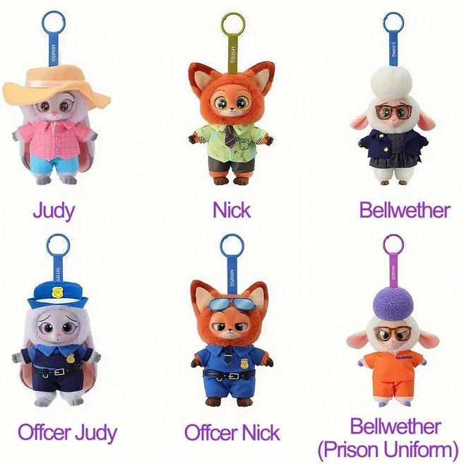 미니소 주토피아 주디닉 PVC 키체인 랜덤박스, 5 no box 6pcs