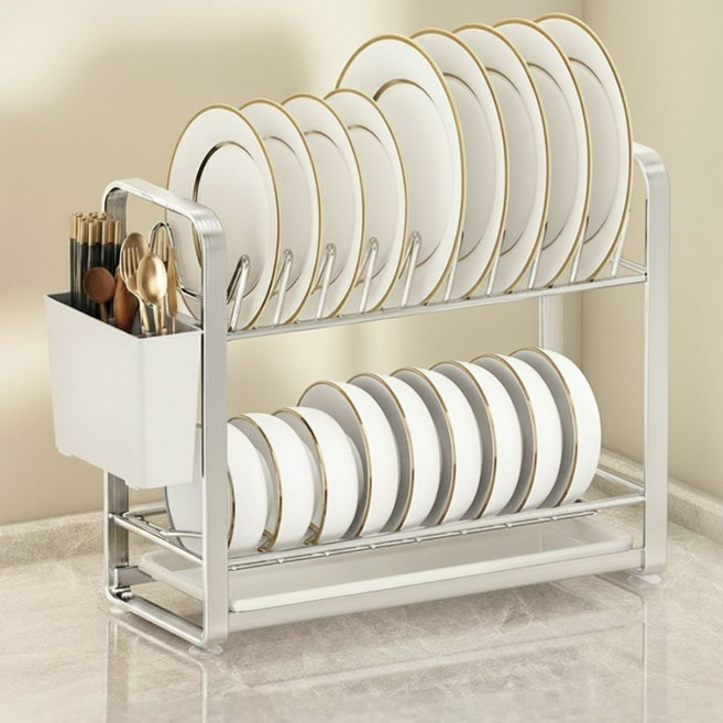 토도판다 스테인레스 틈새 식기건조대, 1개, 2단