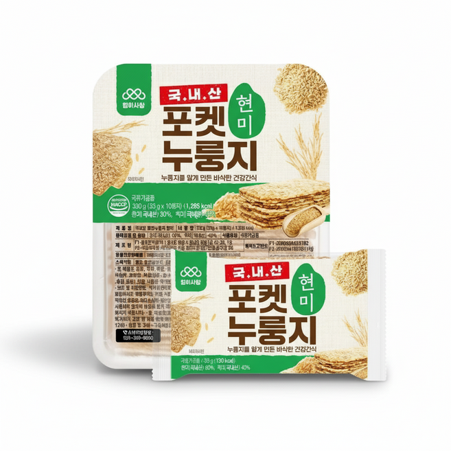 엄마사랑 국내산 포켓 누룽지 현미, 330g, 6개