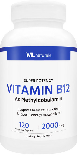 [미국빠른직구] 신제품 마이라이프 내추럴스 비타민 B12 (메틸코발라민) 2000 mcg, 1개, 120정