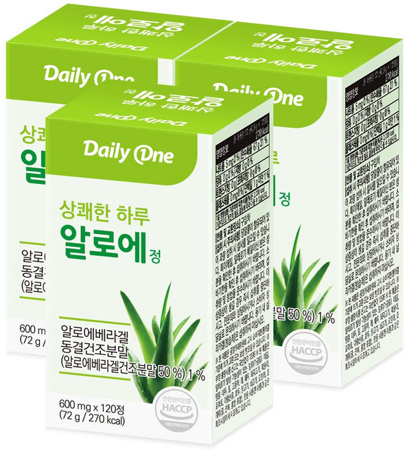 데일리원 상쾌한 하루 알로에정 베라, 72g, 3개