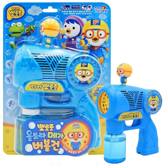 토이세븐 뽀로로 울트라 메가 버블건, 혼합색상, 1개