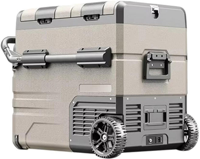 알피쿨 TAW 시리즈 다용도 더블 도어 차량용 냉장고 휠 버전, 블랙 + 브라운, 55L