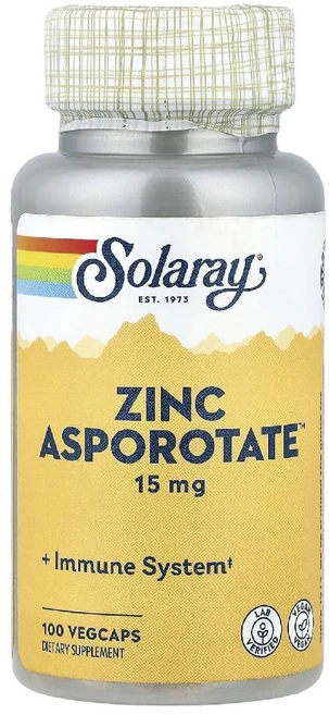 솔라레이 아연 징크 Zinc Asporotate 15mg 미네랄 캡슐 100정 - 쿠팡