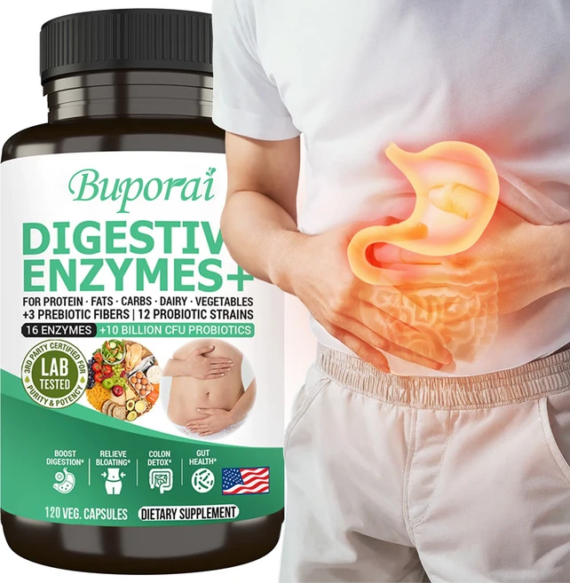 소화 효소 프리바이오틱스 및 프로바이오틱스 함유 가스 변비 및 복부 팽만감 완화, 1개, 120정 - 쿠팡