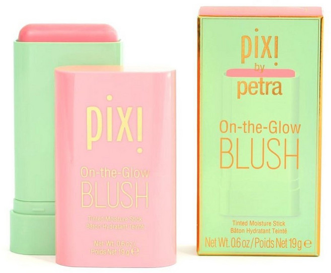 Pixi 온더글로우 블러쉬 - 치크톤 pH 반응성 하이드레이팅 틴트 모이스처 스틱 인삼 알로에 베라 및 과일 추출물 뺨 입술용 19g / 0.6온스 파라벤 프리 21, Fleur