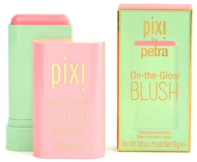 Pixi 온더글로우 블러쉬 - 치크톤 pH 반응성 하이드레이팅 틴트 모이스처 스틱 인삼 알로에 베라 및 과일 추출물 뺨 입술용 19g / 0.6온스 파라벤 프리 21, Fleur - 쿠팡