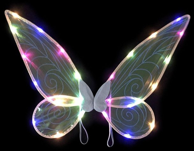 LED 날개 나비 천사 요정 라이트윙 할로윈 학예회소품 야광날개 스트랩 조절식 배터리, E. 요정날개  Blue DIY B